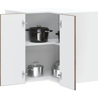 Berkfield Home Kitchen Wall Corner Cabinet Kalmar Smoked Oak Engineered Wood in Brown