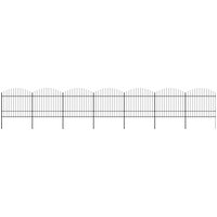 Berkfield Home Garden Fence with Spear Top Steel (1.5-1.75)x11.9 m Black