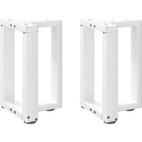 Berkfield Home Coffee Table Legs T-Shaped 2 pcs White 28x25x(42-43) cm Steel