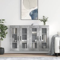 Berkfield Home Wall Mounted Cabinets 2 pcs Concrete Grey Engineered Wood