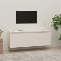Berkfield Home Wall Cabinet White 100x30x35 cm Solid Wood Pine | Size: 100 x 30 x 35 cm