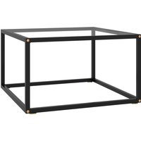 Berkfield Home Coffee Table Black with Tempered Glass 60x60x35 cm | Size: 60 x 60 x 35 cm