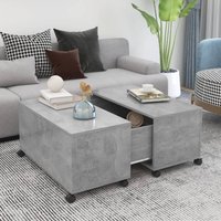 Berkfield Home Coffee Table Concrete Grey 75x75x38 cm Engineered Wood | Size: 75 x 75 x 38 cm