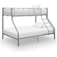 Berkfield Home Bunk Bed Frame Grey Metal 140x200 cm/90x200 cm
