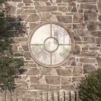 Berkfield Home Garden Mirror Sand 60x4 cm Iron Round for Outdoor Use in Beige