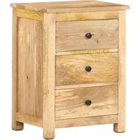 Berkfield Home Bedside Cabinet 45x35x60 cm Solid Mango Wood in Brown | Size: 45 x 35 x 60 cm