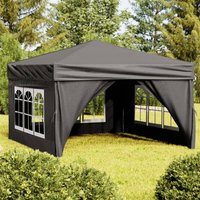 Berkfield Home Folding Party Tent with Sidewalls Anthracite 3x3 m in Black