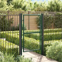 Berkfield Home Fence Gate Steel 100x150 cm Green