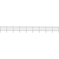 Berkfield Home Garden Fence with Hoop Top Steel 15.3x1.2 m Black