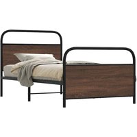 Berkfield Home Bed Frame Without Mattress 90x200 cm Brown Oak Engineered Wood