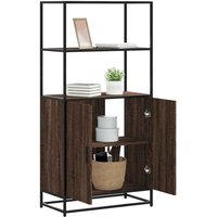 Berkfield Home Highboard Brown Oak 68x35x139 cm Engineered Wood & Metal | Size: 68 x 35 x 139 cm
