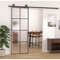 Sliding Door Hardware Set 76x205 cm ESG Glass&Aluminium