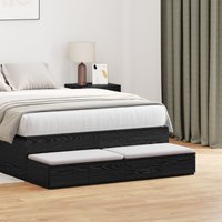 Berkfield Home Bed Drawers Black 120x36.5x16.5 cm Engineered Wood