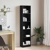 Bookcase Oak 40x24x176 cm Engineered Wood Brown x 24 x 176 cm