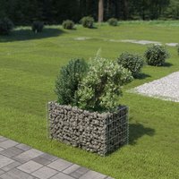Berkfield Home Gabion Raised Bed Galvanised Steel 90x50x50 cm in Silver | Size: 90 x 50 x 50 cm