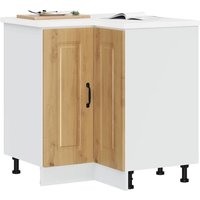 Berkfield Home Kitchen Corner Base Cabinet Kalmar Artisan Oak Engineered Wood in Brown