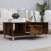 Berkfield Home Coffee Table Smoked Oak 90x50x36, 5 cm Engineered Wood in Brown