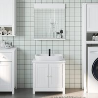 Berkfield Home 2 Piece Bathroom Furniture Set BERG White Solid Wood Pine