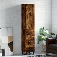 Berkfield Home Highboard Smoked Oak 34.5x34x180 cm Engineered Wood in Brown