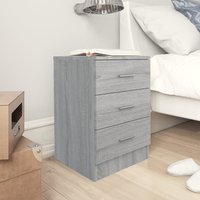 Berkfield Home Bedside Cabinet Grey Sonoma 38x35x56 cm Engineered Wood | Size: 38 x 35 x 56 cm