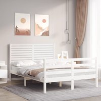 Bed Frame Headboard Small Double Solid Wood