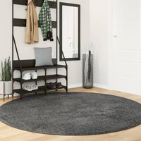 Rug OVIEDO Short Pile Anthracite √ò 200 cm