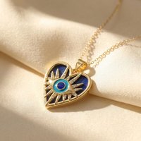 Harfi Women's Protection Lapis Lazuli Blue Evil Eye Necklace in Gold | Size: 18 inches