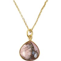 Harfi Women's 18ct Gold Vermeil Plated Opal October Birthstone Necklace | Size: 18 inches