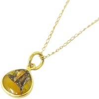 Harfi Women's 18ct Gold Vermeil Plated Citrine November Birthstone Necklace | Size: 18 inches