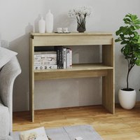 Berkfield Home Console Table Sonoma Oak 80x30x80 cm Engineered Wood in Brown | Size: 80 x 30 x 80 cm