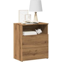 Berkfield Home Bedside Cabinets 2 pcs Artisan Oak 50x32x60cm Engineered Wood in Brown | Size: 50 x 32 x 60 cm