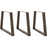 Berkfield Home Dining Table Legs V-Shape 3 pcs Natural Steel 70x(72-73.3) cm Steel in Brown