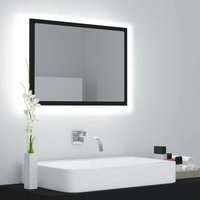 Berkfield Home LED Bathroom Mirror Black 60x8.5x37 cm Acrylic