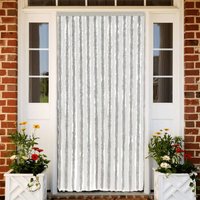 Berkfield Home Fly Curtain Light Grey & White 100x200 cm Chenille