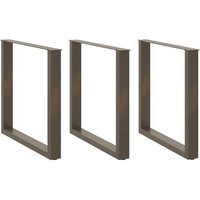 Berkfield Home Coffee Table Legs U-Shaped 3 pcs Natural Steel 90x(72-73) cm Steel in Brown