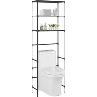 Berkfield Home 3-Tier Storage Rack over Toilet Black 53x28x169 cm | Size: 53 x 28 x 169 cm
