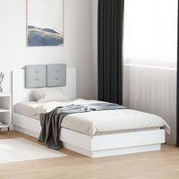 Berkfield Home Bed Frame with LED without Mattress White 90x200 cm