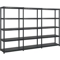 Berkfield Home Storage Shelf 5-Tier Black 255x40x185 cm Plastic | Size: 255 x 40 x 185 cm
