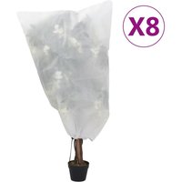 Berkfield Home Plant Fleece Covers with Drawstring 8 pcs 70 g/m² 0.8x0.8 m in White