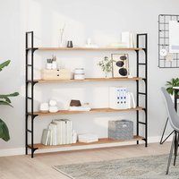 Berkfield Home Floating Shelves 2 pcs 140x20x2 cm Oil Finished Solid Wood Acacia in Brown | Size: 140 x 20 x 2 cm