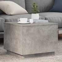 Berkfield Home Coffee Table with LED Lights Concrete Grey 50x50x40 cm | Size: 50 x 50 x 40 cm