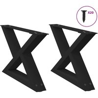 Berkfield Home Coffee Table Legs 2 pcs Black 50x(30-31.3) cm Steel