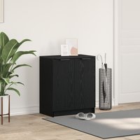Berkfield Home Shoe Cabinet Black Oak 59x35x70 cm Engineered Wood | Size: 59 x 35 x 70 cm