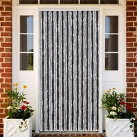 Berkfield Home Fly Curtain Grey & Black 100x230 cm Chenille