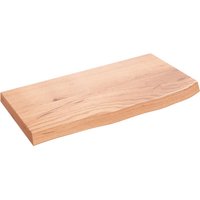 Berkfield Home Wall Shelf Light Brown 60x30x(2-4) cm Treated Solid Wood Oak