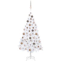 Berkfield Home Artificial Pre-lit Christmas Tree with Ball Set White 150 cm PVC