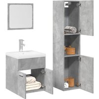 Berkfield Home 4 Piece Bathroom Furniture Set Concrete Grey Engineered Wood