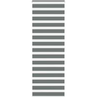 Berkfield Home Zebra Blind Dark Grey 75x200 cm Fabric Width 70.9 cm Polyester