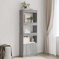 Highboard Grey Sonoma 63x33x180 cm Engineered Wood x 33 x 180 cm