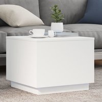 Berkfield Home Coffee Table with LED Lights White 50x50x40 cm | Size: 50 x 50 x 40 cm